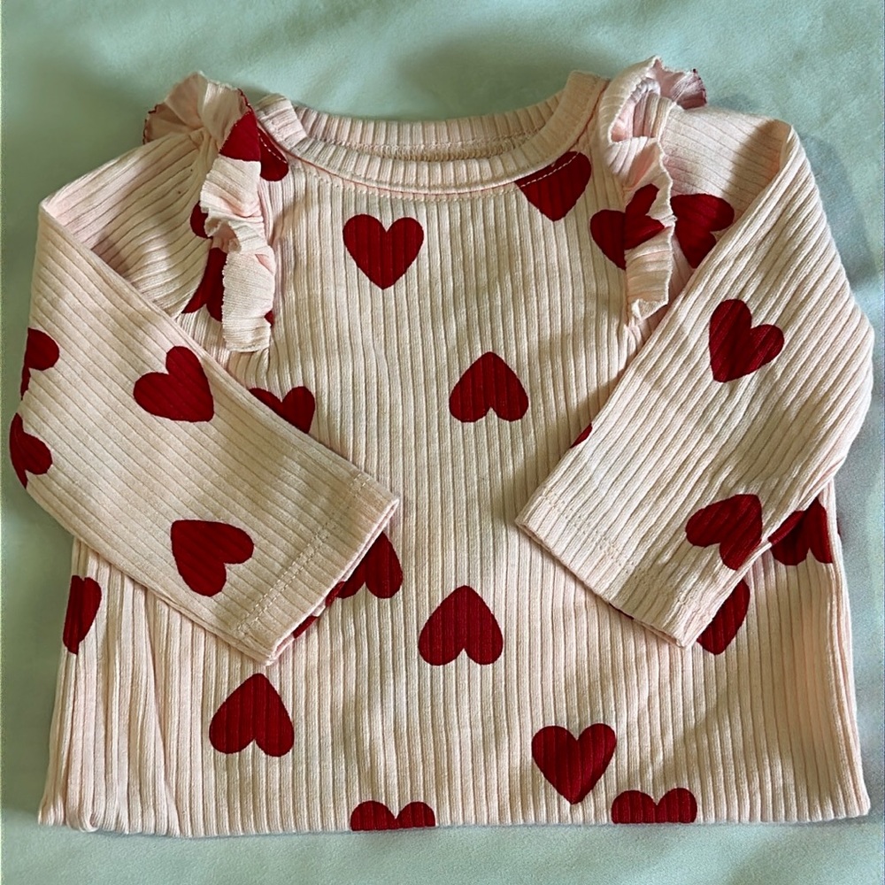 Cat & Jack|Girls Heart Rib Romper